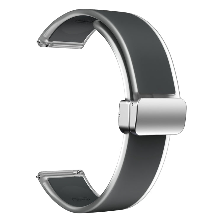 For Samsung Galaxy Watch6 / 5 / 4 Translucent Magnetic Silver Buckle Silicone Watch Band(Space Grey)