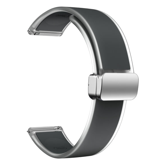 For Samsung Galaxy Watch6 / 5 / 4 Translucent Magnetic Silver Buckle Silicone Watch Band(Space Grey)