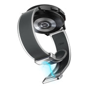 For Samsung Galaxy Watch6 / 5 / 4 Translucent Magnetic Silver Buckle Silicone Watch Band(Space Grey)