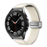 For Samsung Galaxy Watch6 / 5 / 4 Translucent Magnetic Silver Buckle Silicone Watch Band(Starlight Color)