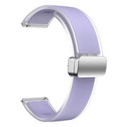 For Samsung Galaxy Watch6 / 5 / 4 Translucent Magnetic Silver Buckle Silicone Watch Band(Purple)
