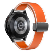 For Samsung Galaxy Watch6 / 5 / 4 Translucent Magnetic Black Buckle Silicone Watch Band(Orange)