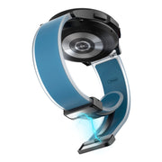 For Samsung Galaxy Watch6 / 5 / 4 Translucent Magnetic Black Buckle Silicone Watch Band(Blue)