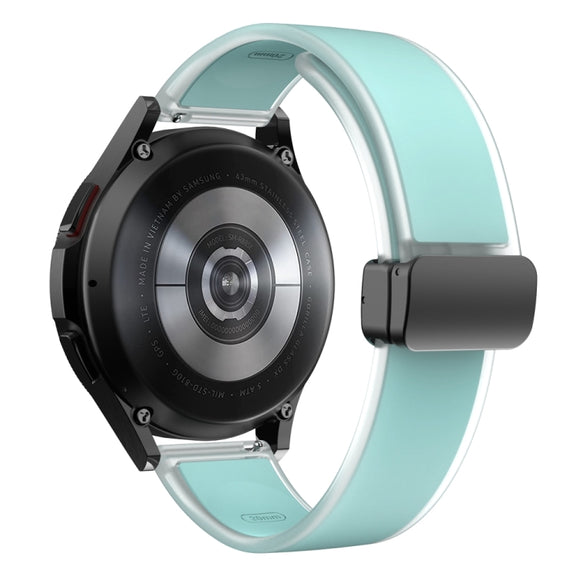 For Samsung Galaxy Watch6 / 5 / 4 Translucent Magnetic Black Buckle Silicone Watch Band(Light Green)
