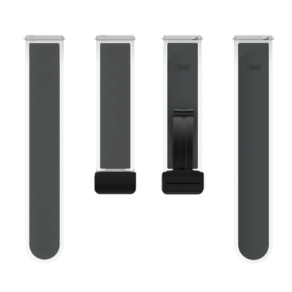 For Samsung Galaxy Watch6 / 5 / 4 Translucent Magnetic Black Buckle Silicone Watch Band(Space Grey)