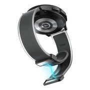 For Samsung Galaxy Watch6 / 5 / 4 Translucent Magnetic Black Buckle Silicone Watch Band(Space Grey)