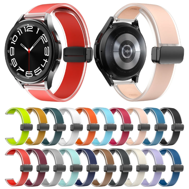 For Samsung Galaxy Watch6 / 5 / 4 Translucent Magnetic Black Buckle Silicone Watch Band(Space Grey)
