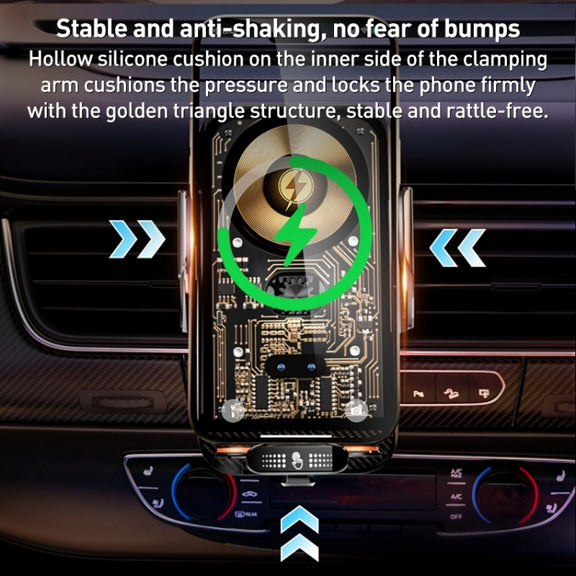 C05 Automatic Alignment Wireless Fast Charging Air Outlet Car Holder(Black)