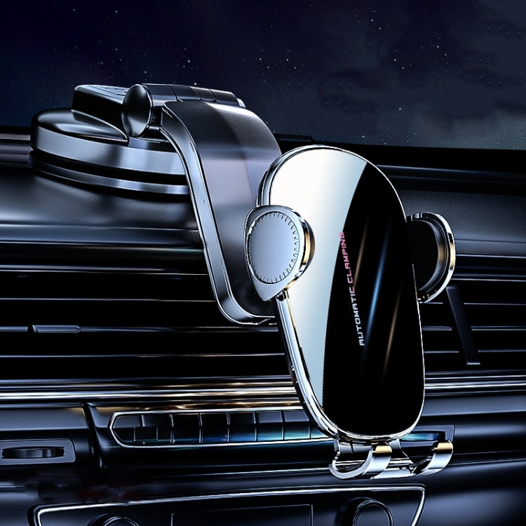 D6 Mechanical Locking Wireless Fast Charging Air Outlet Car Holder, Style:Strong Suction Cup Version