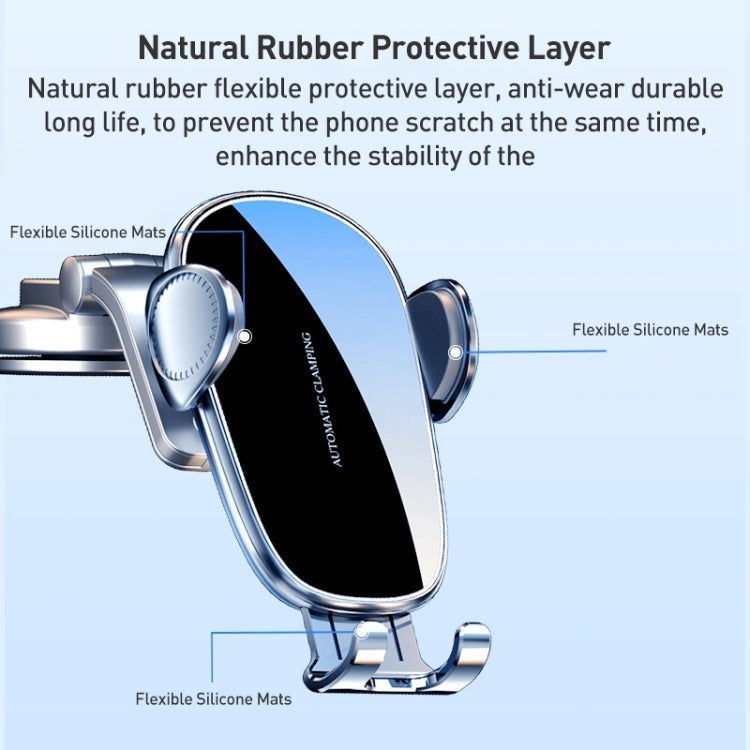 D6 Mechanical Locking Wireless Fast Charging Air Outlet Car Holder, Style:Strong Suction Cup Version