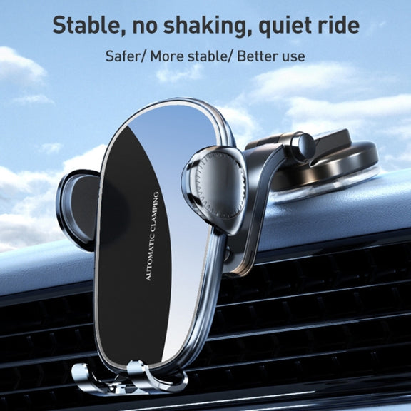 D6 Mechanical Locking Wireless Fast Charging Air Outlet Car Holder, Style:Strong Suction Cup Version