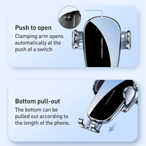 D6 Mechanical Locking Wireless Fast Charging Air Outlet Car Holder, Style:Standard