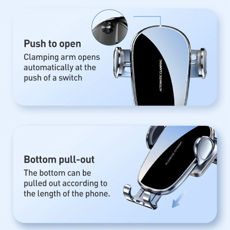 D6 Mechanical Locking Wireless Fast Charging Air Outlet Car Holder, Style:Strong Suction Cup Version