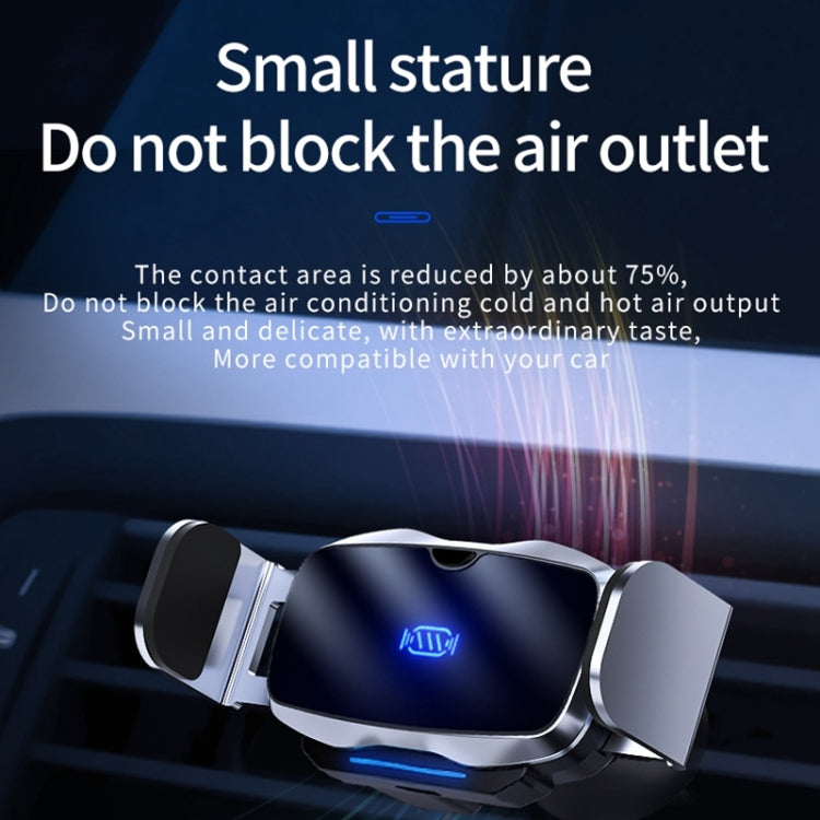 D7 Infrared lnduction Wireless Fast Charging Air Outlet Car Holder(Silver)