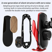 M1 Electric Opening/Closing Wireless Fast Charging Air Outlet Car Holder(Black)