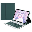 For Samsung Galaxy Tab A9 Square Cap Bluetooth Keyboard Leather Case with Pen Slot(Dark Green) - Samsung Keyboard by PMC TechLife | Online Shopping South Africa | PMC TechLife
