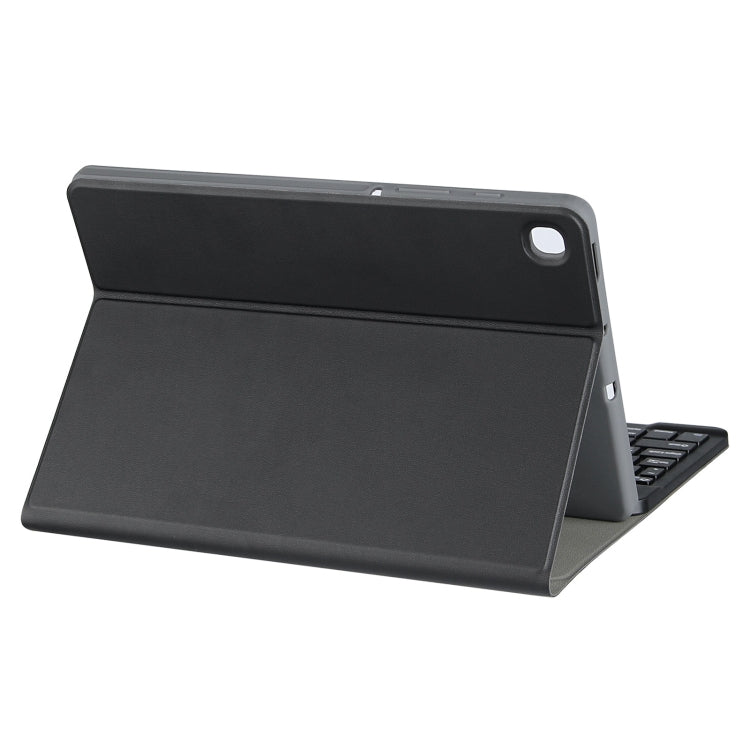 For Samsung Galaxy Tab S9 FE+ Square Cap Bluetooth Keyboard Leather Case with Pen Slot(Light Blue)