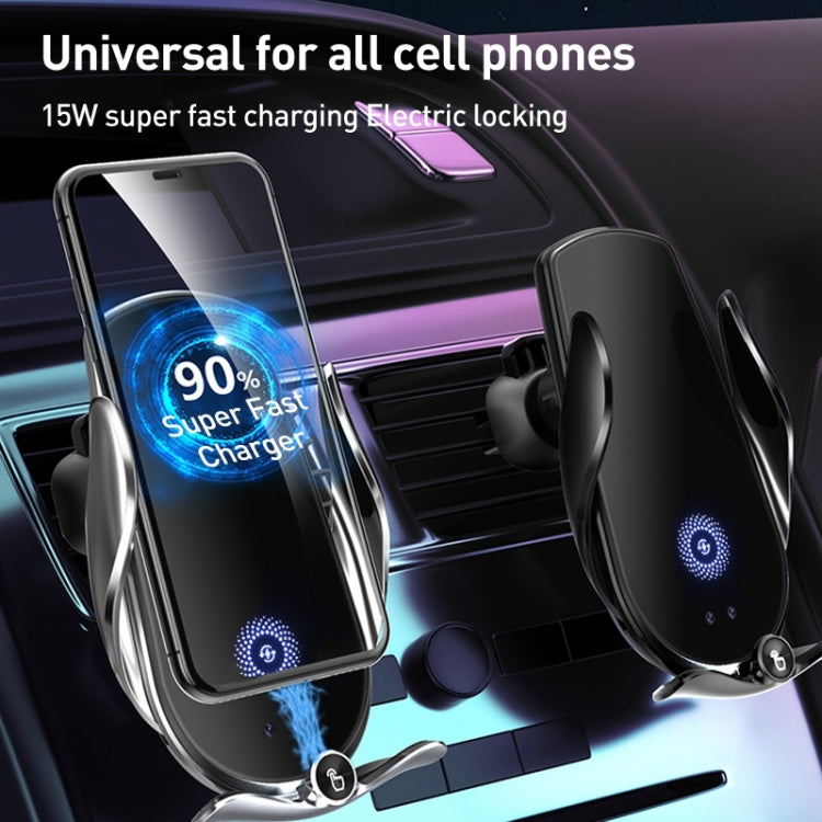 M2 Infrared lnduction Wireless Fast Charging Air Outlet Car Holder(Black)