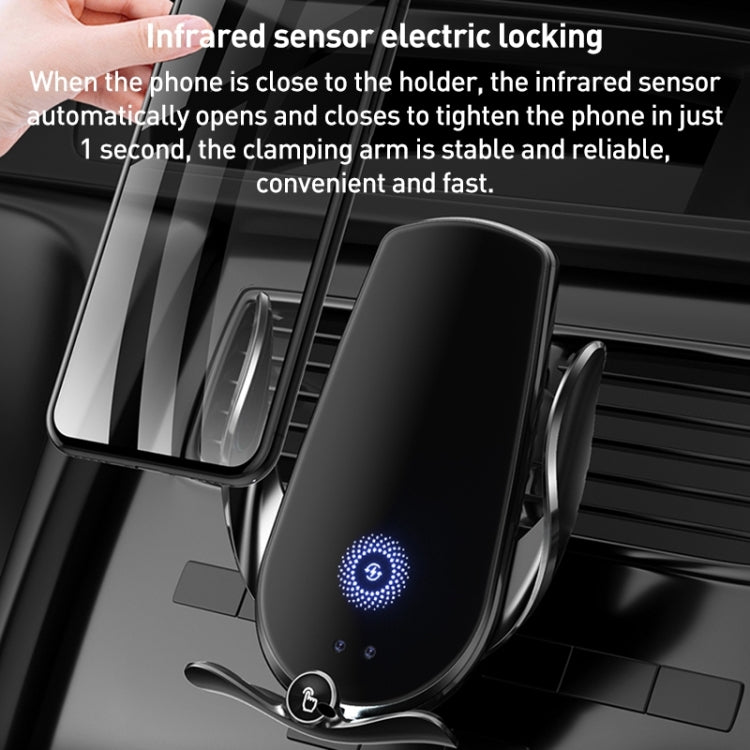 M2 Infrared lnduction Wireless Fast Charging Air Outlet Car Holder(Black)