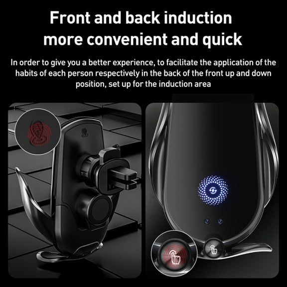 M2 Infrared lnduction Wireless Fast Charging Air Outlet Car Holder(Black)