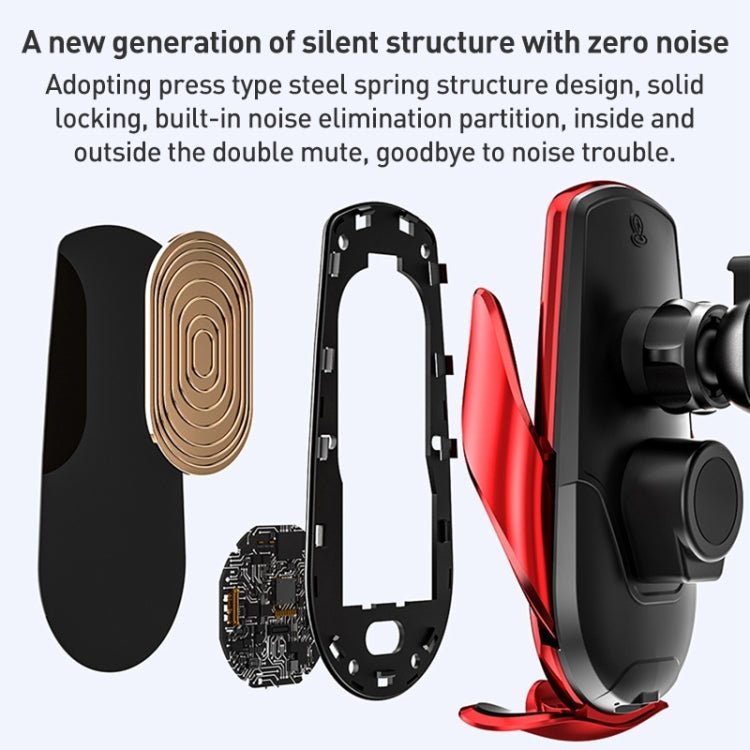 M2 Infrared lnduction Wireless Fast Charging Air Outlet Car Holder(Black)