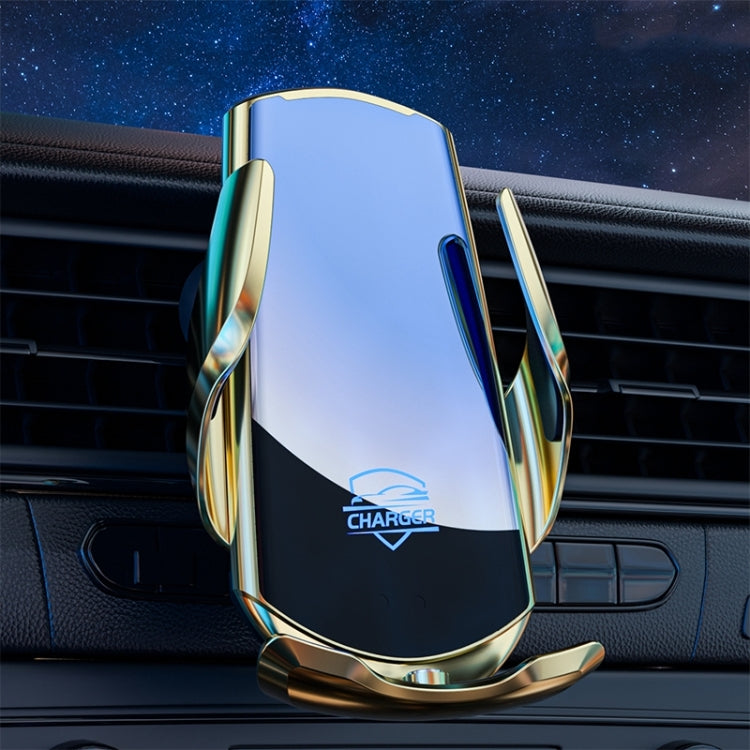 Q3S Infrared lnduction Wireless Fast Charging Air Outlet Car Holder(Gold)