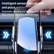 Q3S Infrared lnduction Wireless Fast Charging Air Outlet Car Holder(Red)