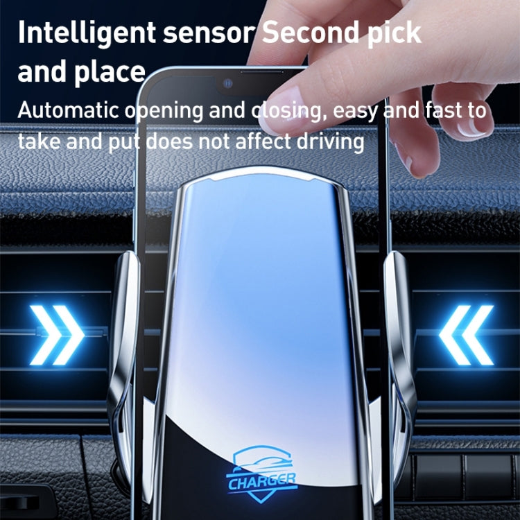 Q3S Infrared lnduction Wireless Fast Charging Air Outlet Car Holder(Black)