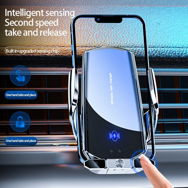 Q88 Infrared lnduction Wireless Fast Charging Air Outlet Car Holder(Silver)