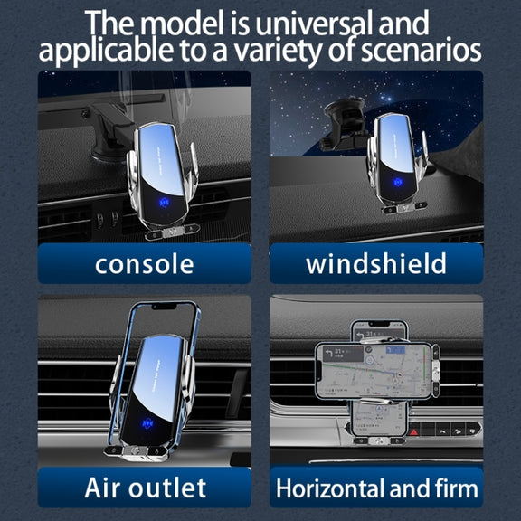 Q88 Infrared lnduction Wireless Fast Charging Air Outlet Car Holder(Silver)