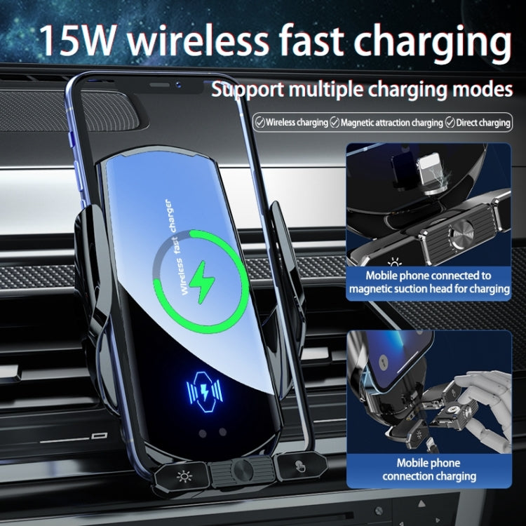 Q88 Infrared lnduction Wireless Fast Charging Air Outlet Car Holder(Silver)