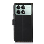 For Xiaomi Redmi K70E/Poco X6 Pro Magnetic Crazy Horse Texture Genuine Leather RFID Phone Case(Black)