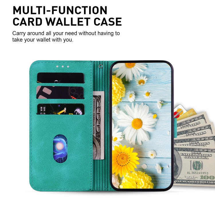 For Honor Magic6 Pro Lily Embossed Leather Phone Case(Green)
