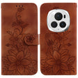 For Honor Magic6 Pro Lily Embossed Leather Phone Case(Brown) - Honor Cases by PMC Jewellery | Online Shopping South Africa | PMC Jewellery | Buy Now Pay Later Mobicred