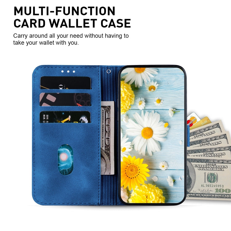 For Honor Magic6 Pro Lily Embossed Leather Phone Case(Dark Blue)
