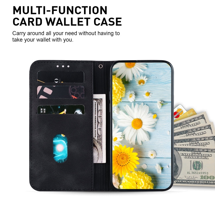 For Honor Magic6 Pro Lily Embossed Leather Phone Case(Black)