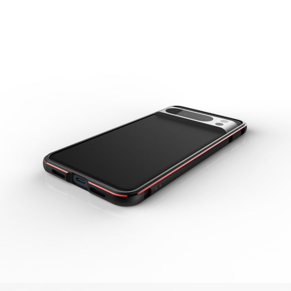 For Google Pixel 8 Pro Aurora Series Metal Frame Phone Case(Black Silver)