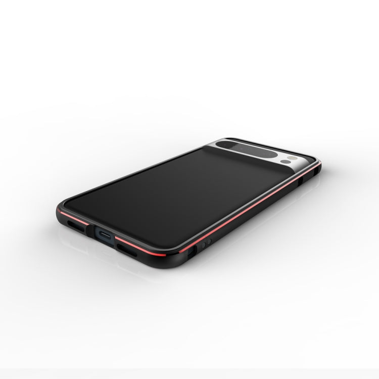 For Google Pixel 8 Pro Aurora Series Metal Frame Phone Case(Black Purple)