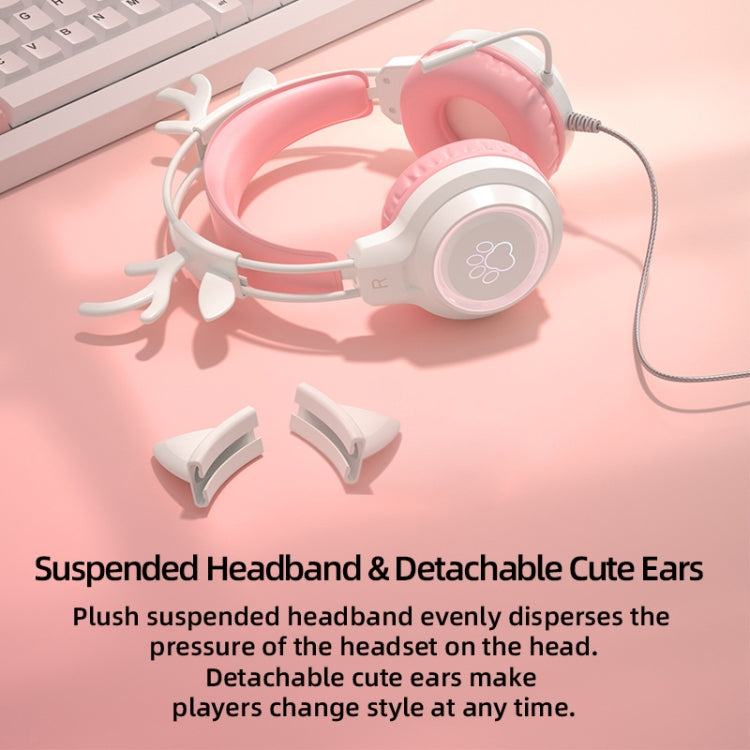 G35 Cute Cat RGB Head-mounted Wired Gaming Earphone(Black)