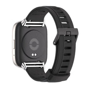 For Redmi Watch 3 Lite / Watch 3 Active Mijobs Flat Hole Breathable TPU Watch Band(Black+Silver)