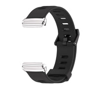 For Redmi Watch 3 Lite / Watch 3 Active Mijobs Flat Hole Breathable TPU Watch Band(Black+Silver)
