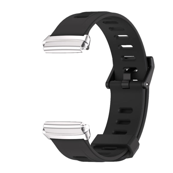 For Redmi Watch 3 Lite / Watch 3 Active Mijobs Flat Hole Breathable TPU Watch Band(Black+Silver)
