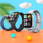 For Redmi Watch 3 Lite / Watch 3 Active Mijobs Flat Hole Breathable TPU Watch Band(Black+Silver)