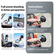 Single Suction Cup Pea Clamp Arm Holder 23cm with Elastic Phone Clamp