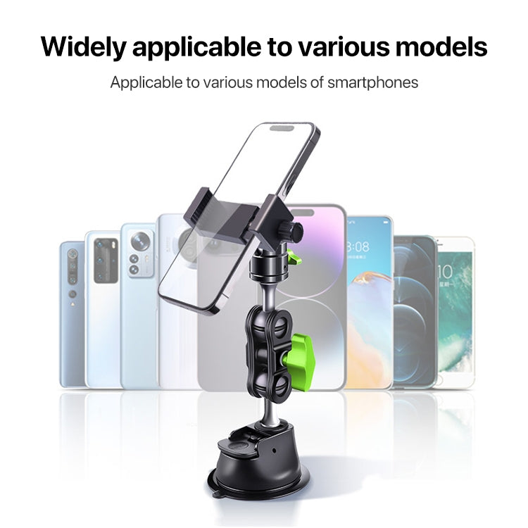Single Suction Cup Pea Clamp Arm Holder 33cm with Elastic Phone Clamp