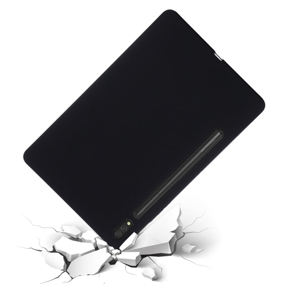 For Samsung Galaxy Tab S9 Ultra / S10 Ultra Pure Color Liquid Silicone Shockproof Tablet Case(Black)