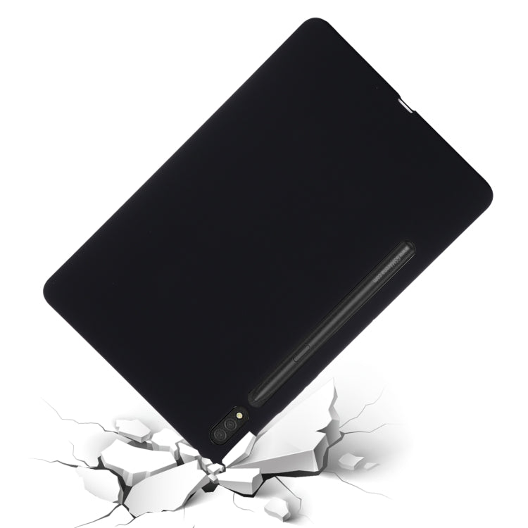 For Samsung Galaxy Tab S9 Ultra / S10 Ultra Pure Color Liquid Silicone Shockproof Tablet Case(Black)