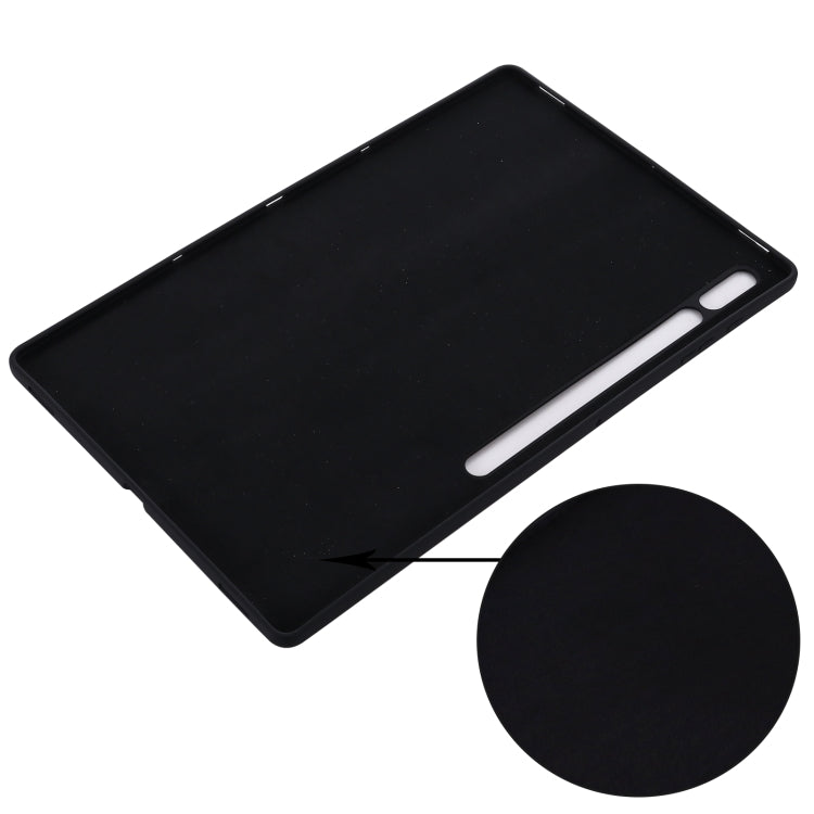 For Samsung Galaxy Tab S9 Ultra / S10 Ultra Pure Color Liquid Silicone Shockproof Tablet Case(Black)
