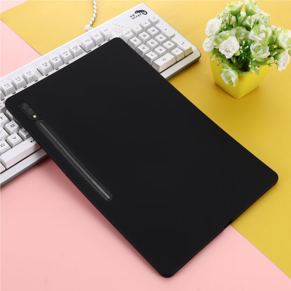 For Samsung Galaxy Tab S9 Ultra / S10 Ultra Pure Color Liquid Silicone Shockproof Tablet Case(Black)