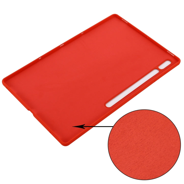 For Samsung Galaxy Tab S9 Ultra / S10 Ultra Pure Color Liquid Silicone Shockproof Tablet Case(Red)